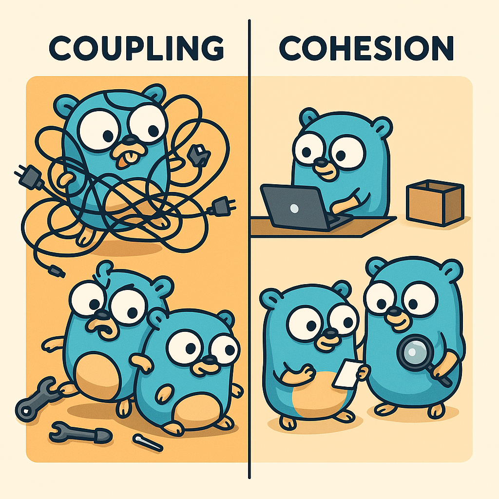 Acoplamiento y Cohesión en Arquitectura de Software (con ejemplos en Go)